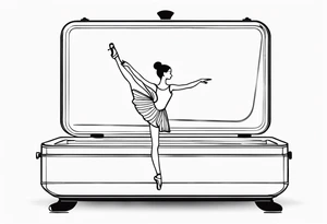 music box with a floating ballerina tattoo idea