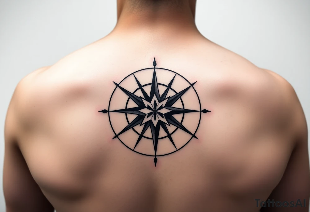 Double layered Compass rose tattoo idea