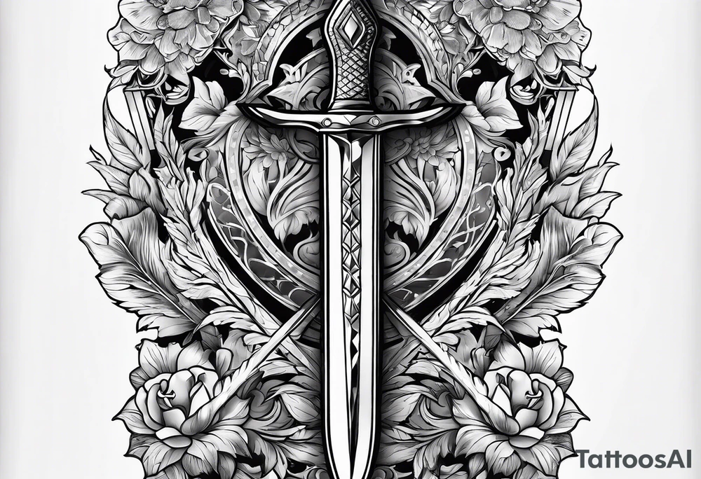 glass dagger tattoo idea