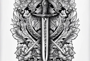glass dagger tattoo idea