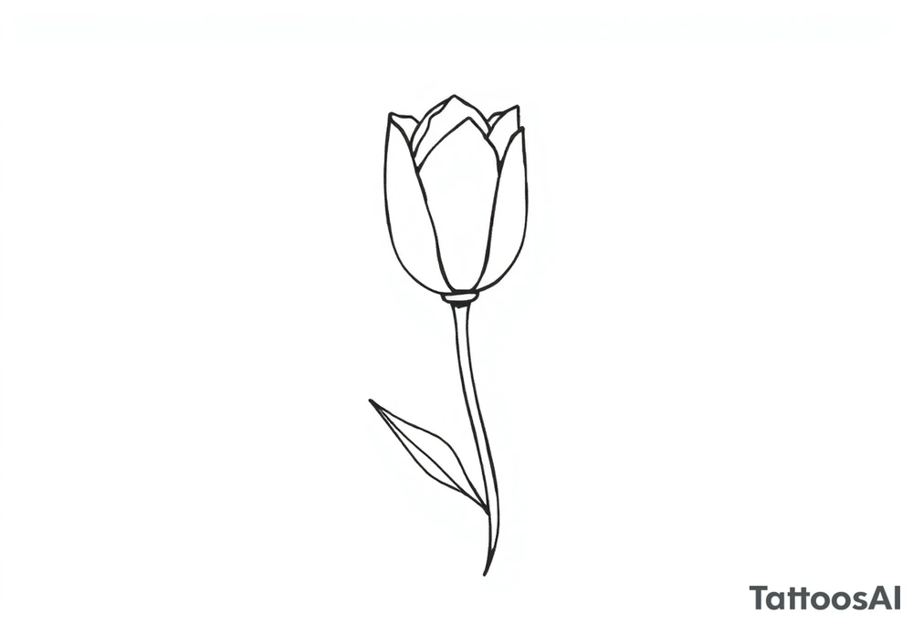 Tulip, tulip line style tattoo, hidden S letter in Tattoo tattoo idea