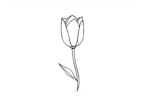Tulip, tulip line style tattoo, hidden S letter in Tattoo tattoo idea