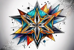 Geometry with graphics, theme of stars tattoo idea