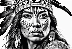 Full body Native American woman tattoo idea
