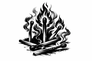 burning matchsticks tattoo tattoo idea