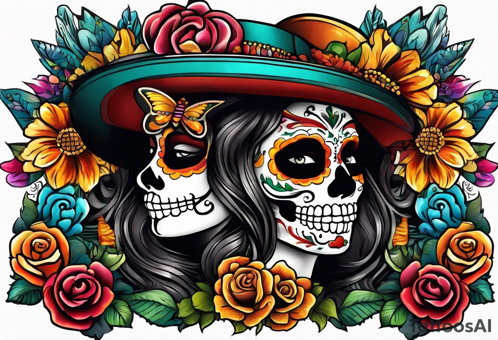 Mexico day of dead tattoo idea