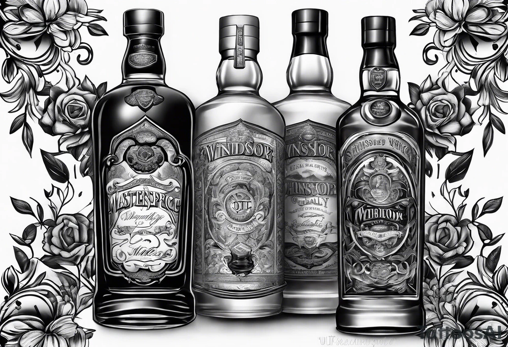 Windsor whiskey bottle tattoo idea