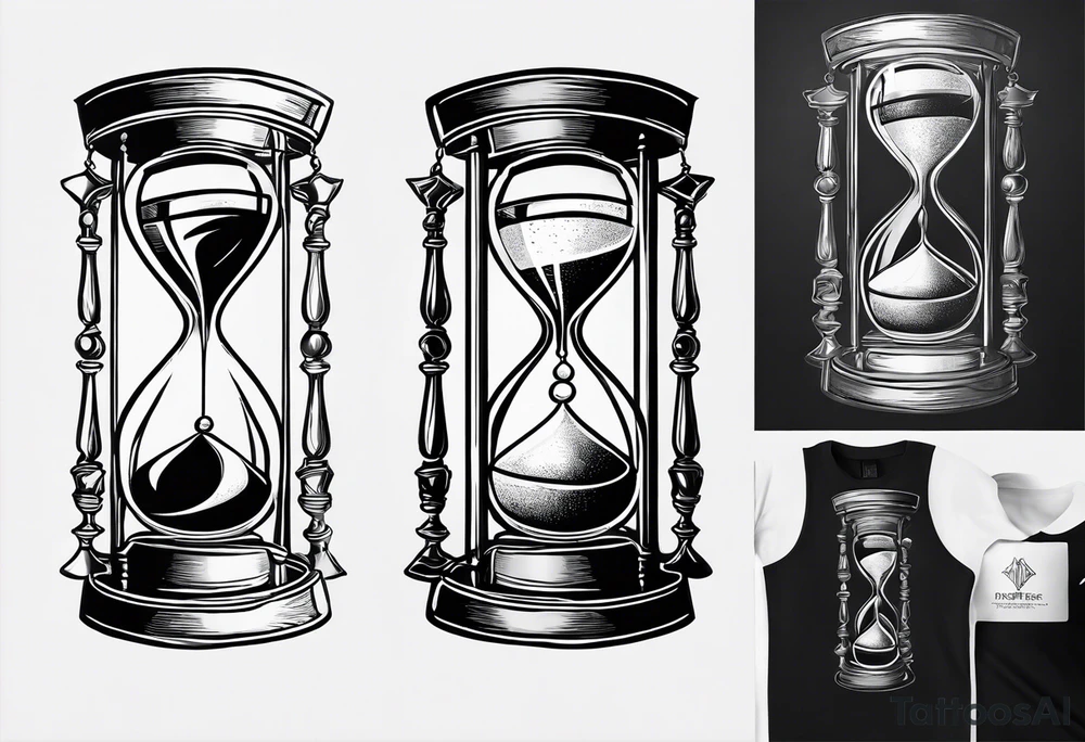 carpe diem hour glass that represent kid adult old tattoo idea
