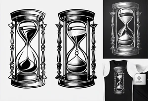 carpe diem hour glass that represent kid adult old tattoo idea