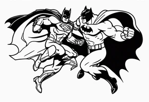 batman fighting superman tattoo idea