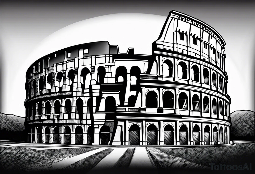 Rome colosseum small simple tattoo idea