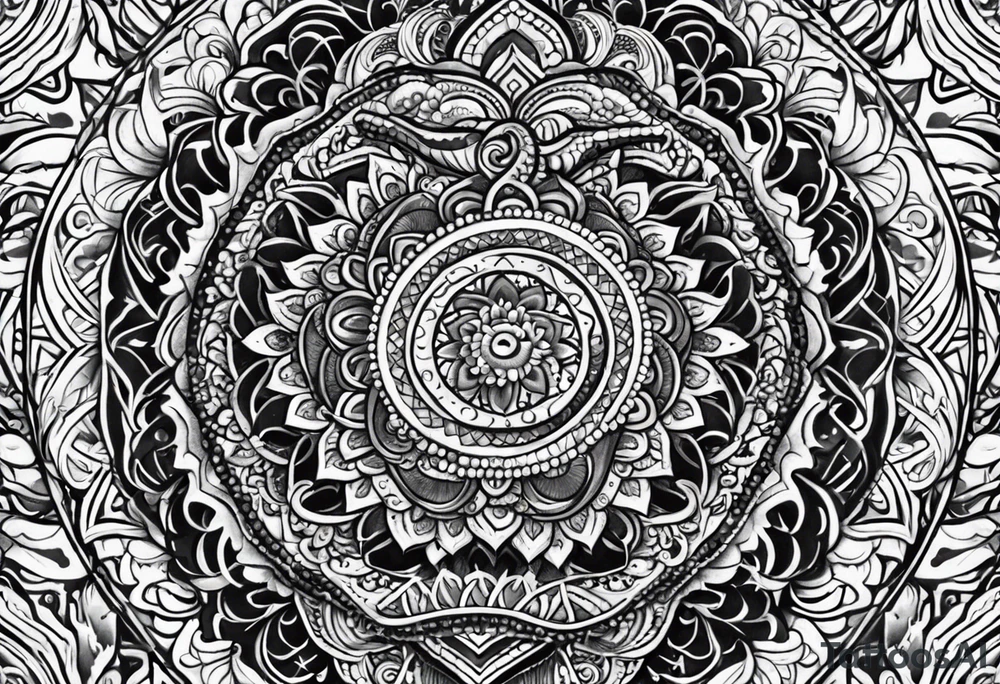 Rattlesnake mandala henna black tattoo design tattoo idea