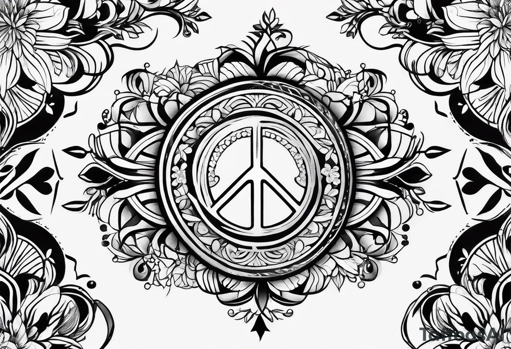 peace minimalist tattoo idea