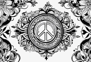 peace minimalist tattoo idea