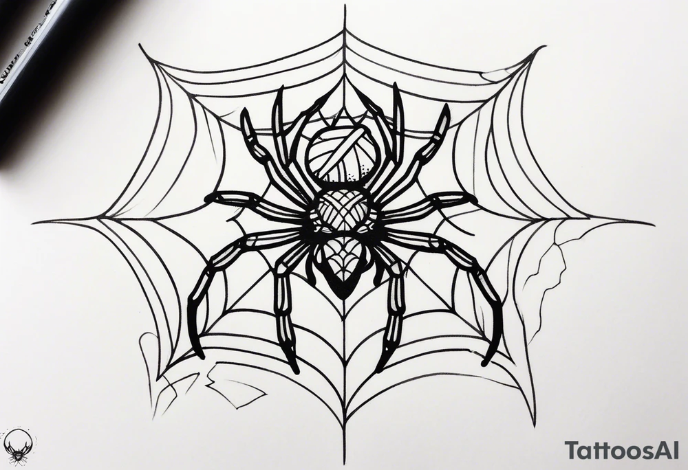 Spider with moth tattoo idea