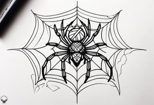 Spider with moth tattoo idea