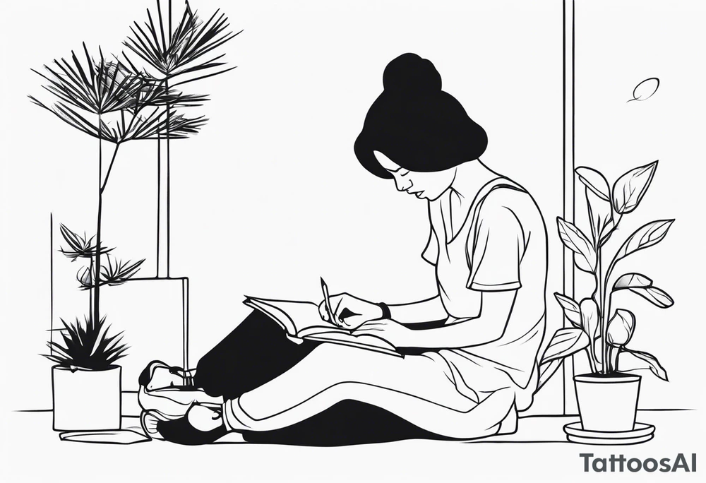 person reading tattoo idea