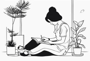 person reading tattoo idea