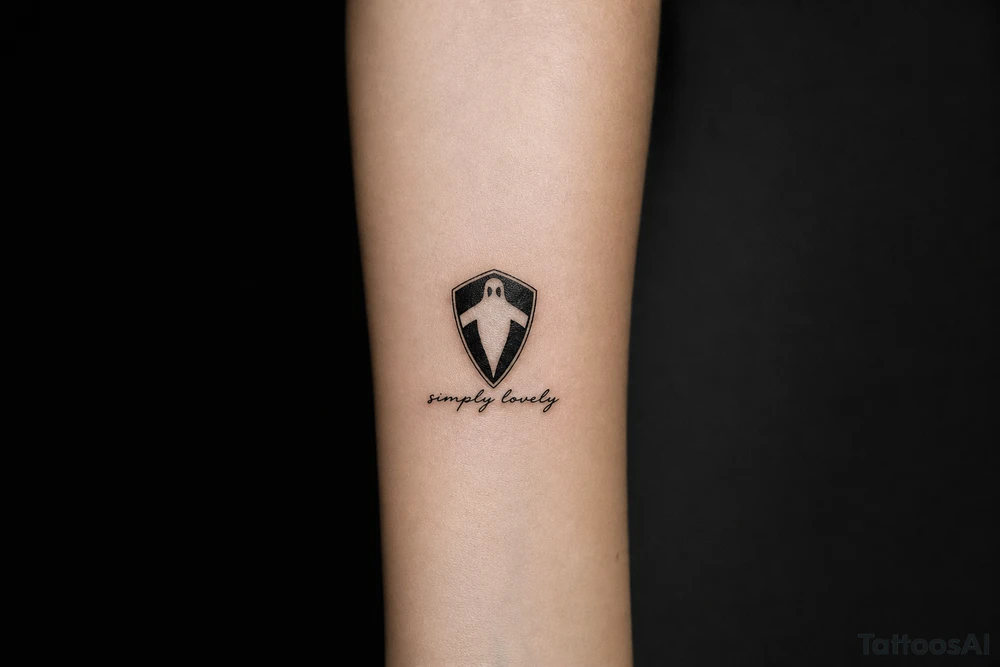 Koenigsegg ghost logo that they use as  TRIBUTE TO flying squadren and below written "simply lovely" tattoo idea