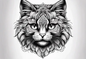 small Cat face, front on tattoo idea