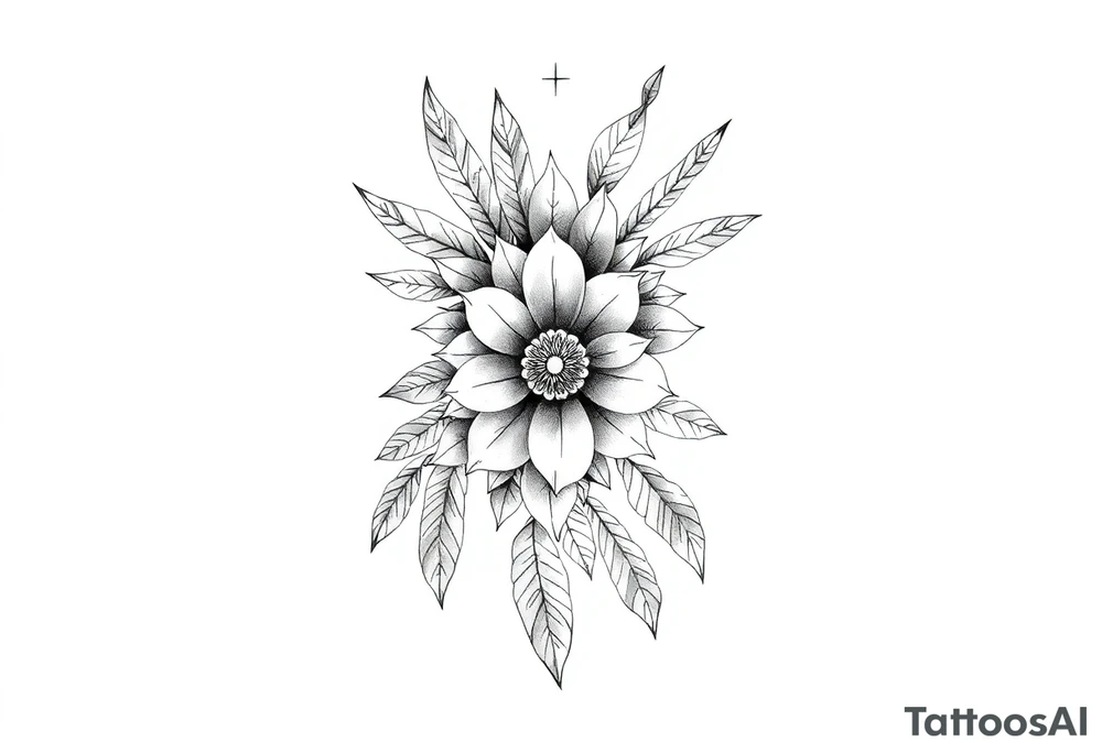 native american  floral sleeve tattoo tattoo idea