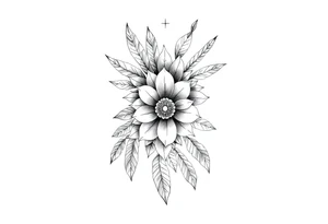 native american  floral sleeve tattoo tattoo idea