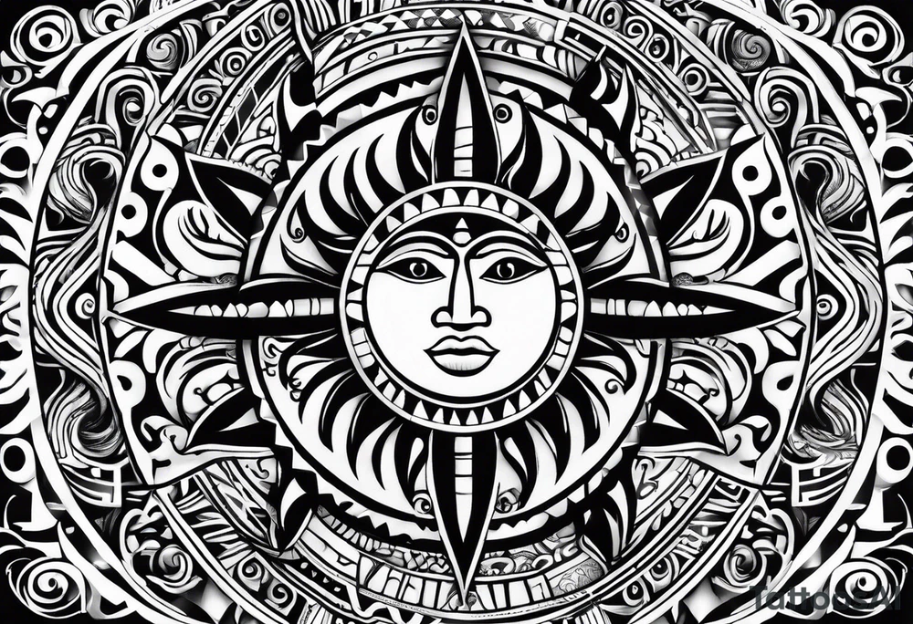 Taino Tribal sun tattoo idea