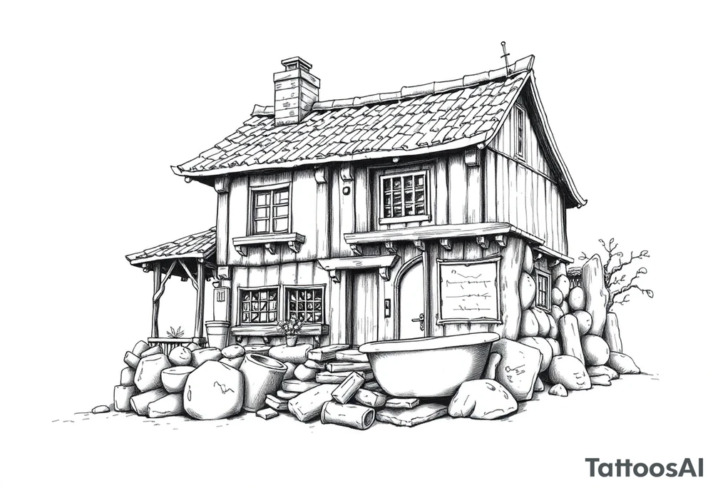 bath house from spirited away tattoo idea