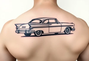 1956 Plymouth Belvedere car with shading tattoo idea