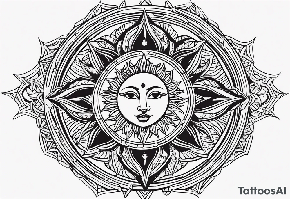 Extremly basic sun basic sun tattoo idea