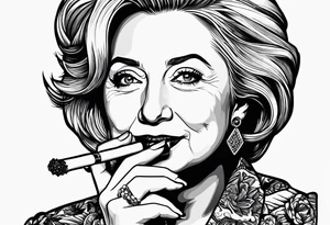 hillary clinton smoking cigarette tattoo idea