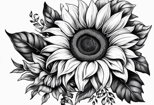 Sunflower and horseshoe tattoo idea