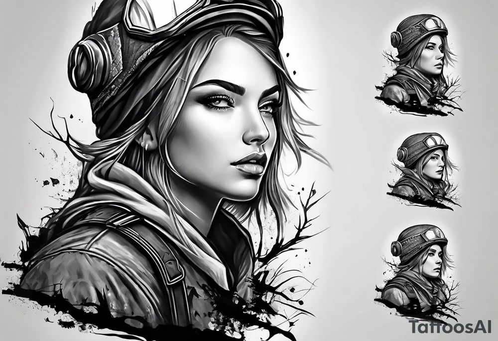 A soldier’s innocence lost to fear and darkness tattoo idea
