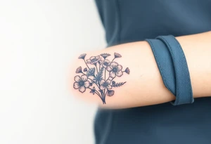 Wildflowers clustered together tattoo idea