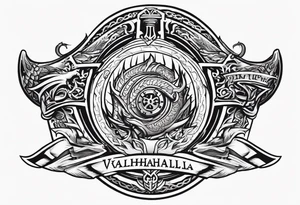 Valhalla sword ship dragon shield tattoo idea