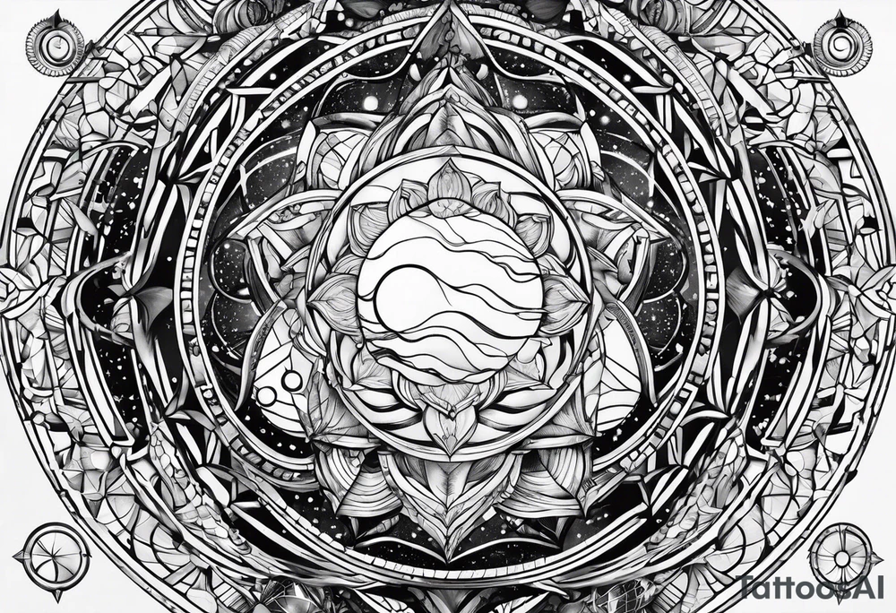 solar system vertical tattoo idea