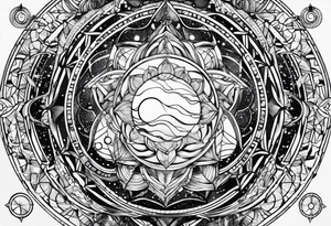 solar system vertical tattoo idea