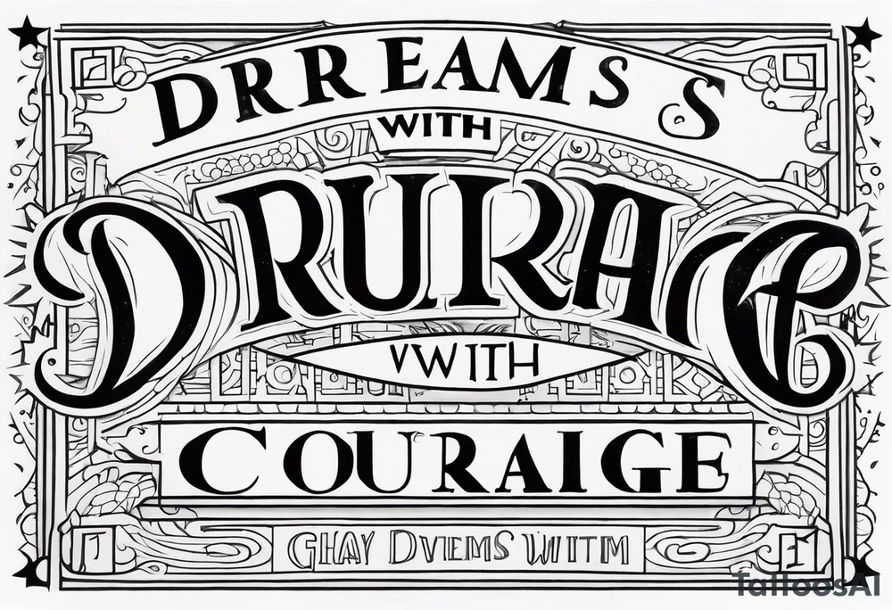 Dreams begin with courage tattoo idea