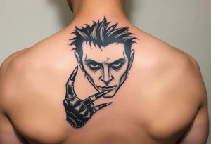 Edward scissorhands face reflecting off his scissorhands tattoo idea