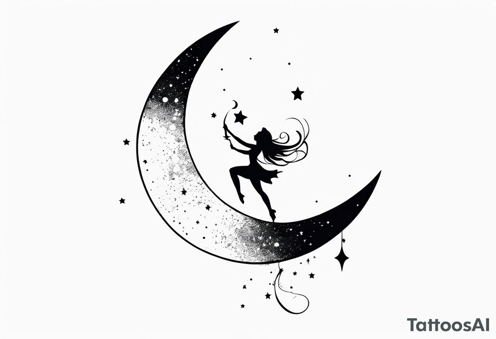 Moon and Fairy Dust tattoo idea