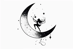 Moon and Fairy Dust tattoo idea