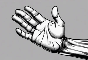 a human hand with face up with palm facing the camera. The hand is plain with no tattooes or decoration. The hand has a hole in it like a gun shot would and it is dripping blood. tattoo idea