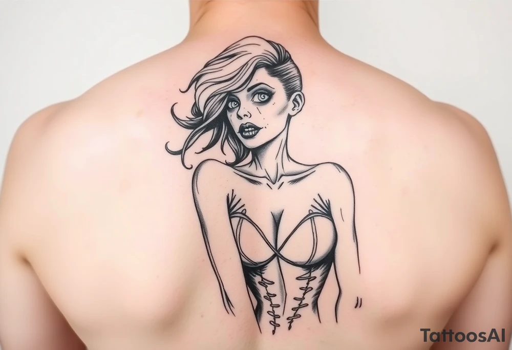 Zombie pinup girl tattoo idea