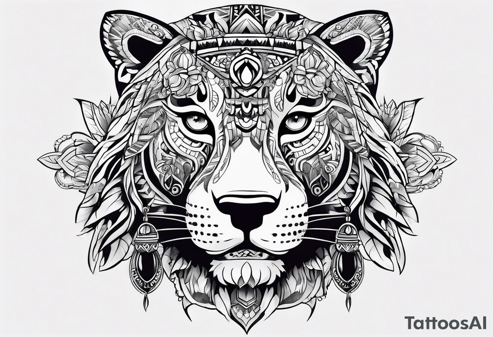 aztec jaguar shaman tattoo idea