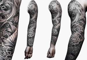 extreme twisted detangled pain arm tattoo idea