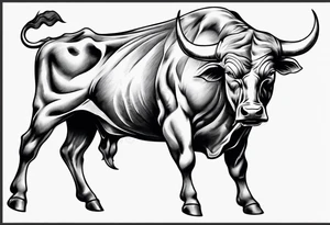 Aggressive Bull from the side facing right. tattoo idea
