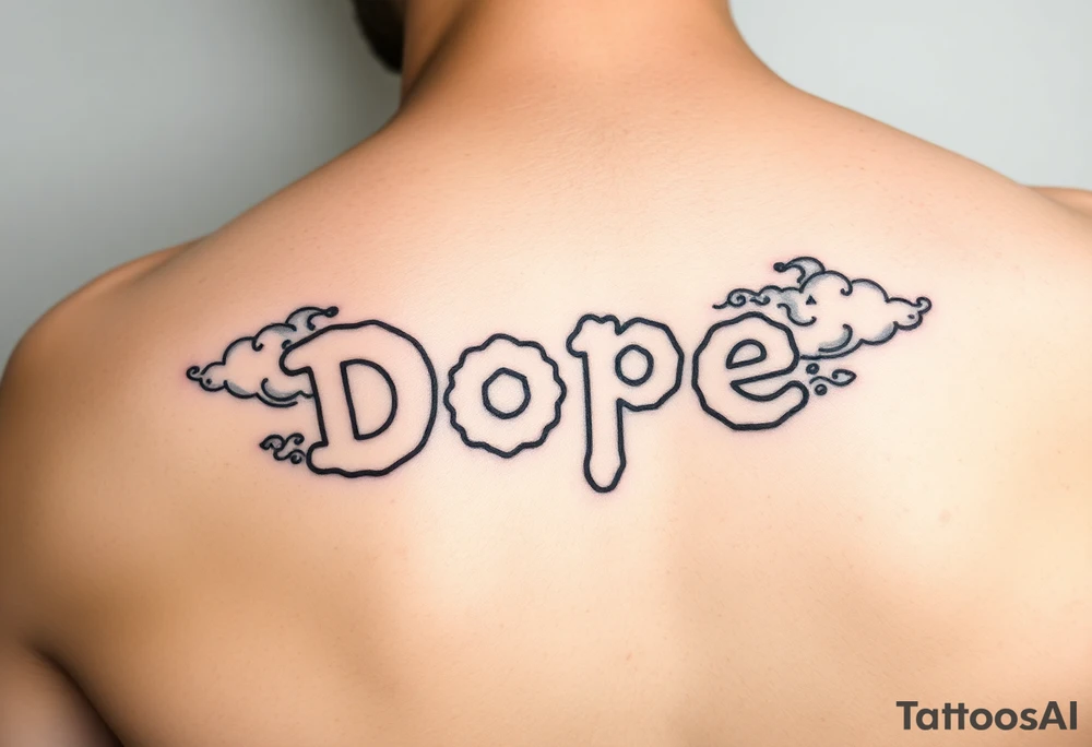 Dope spelled out in smoke
Clouds tattoo idea