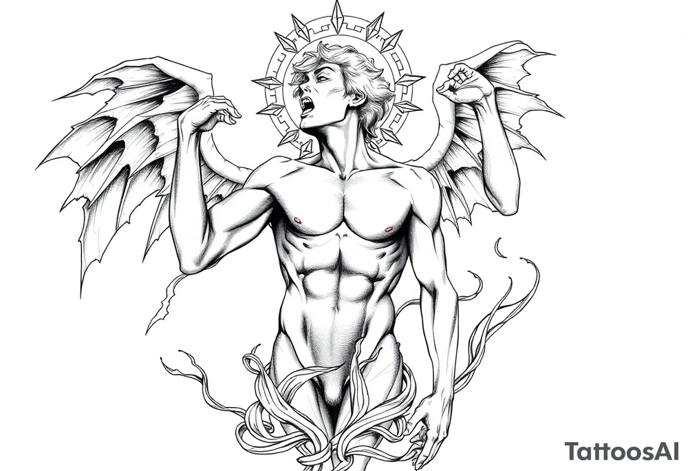 Reincarnation lust, naked men,mythology tattoo idea