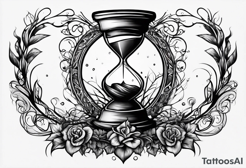 tattoo of roots wrapped around a hour glass tattoo idea