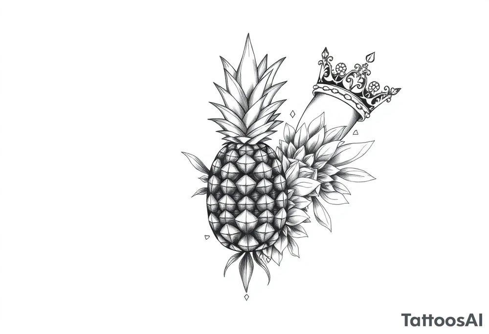 Design to be around vagina and anus using a pineapple, crown, diamonds. tattoo idea Design to be around vagina and anus using a pineapple, crown, diamonds. tattoo idea